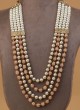 Designer White And Peach Layered Mala